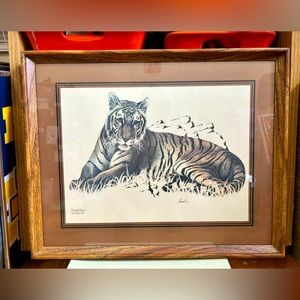 Vintage Kushner Bengal Tiger Framed Print